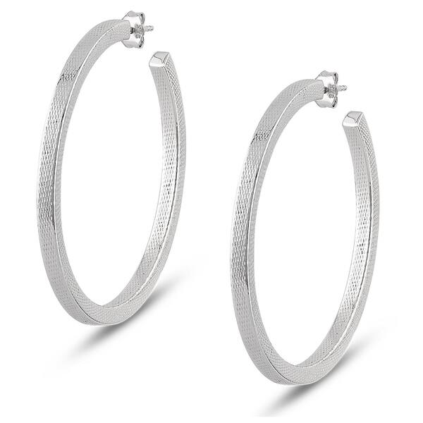 925 Sterling Silver Polished & Textured Square Post Earrings 925 Sterling Silver Polished & Textured Square Post Earrings