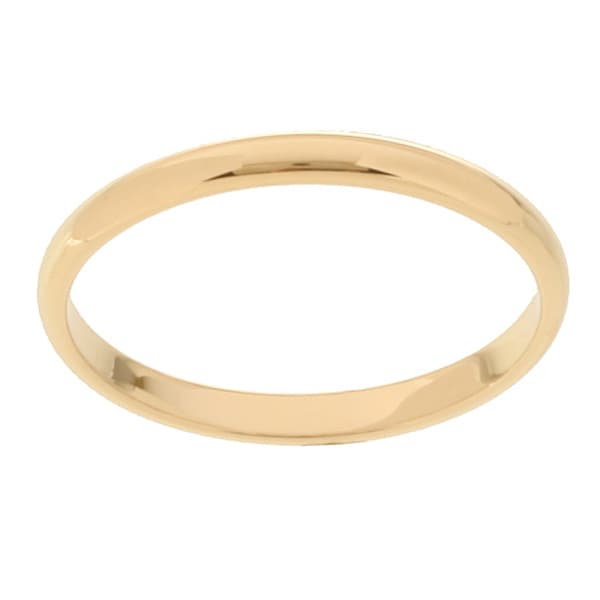 Shop 10k Yellow Gold Women's Half-round 2-mm Wedding Band - Overstock ...