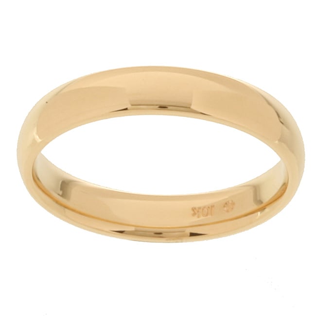 Shop 10k Yellow Gold Men's Comfort Fit 4-mm Wedding Band - Free ...