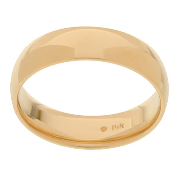 14k Yellow Gold Men's 6-mm Comfort Fit Wedding Band