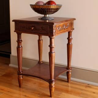 Windsor Hand-carved 2-tier Side Table