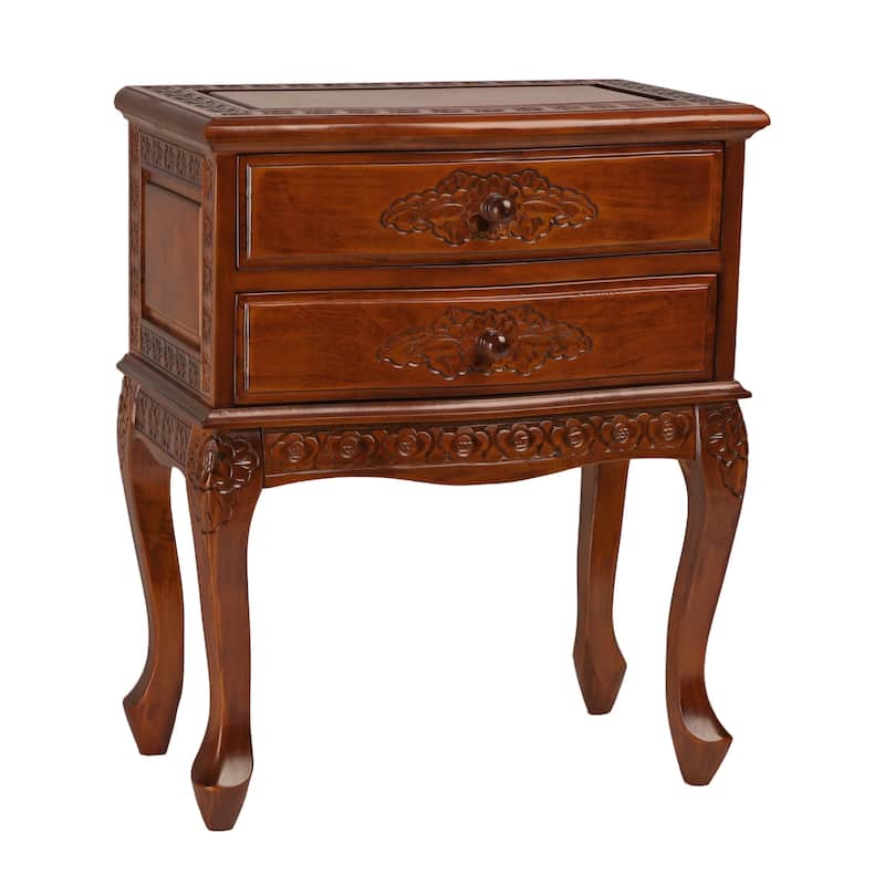 Windsor Carved 2-Drawer Nightstand