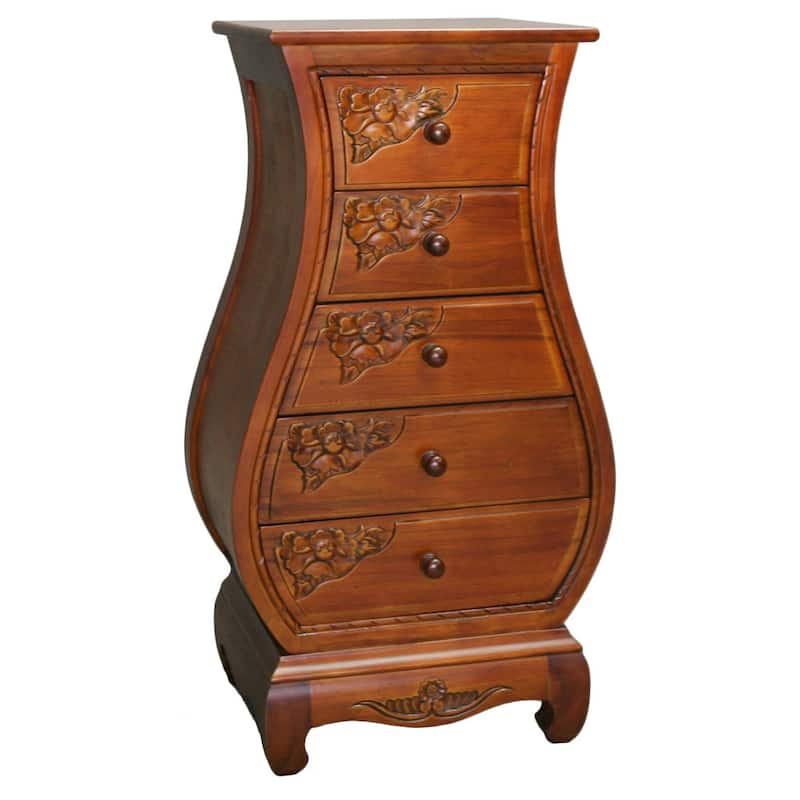 Windsor Hand-carved 5-drawer Bombay Dresser