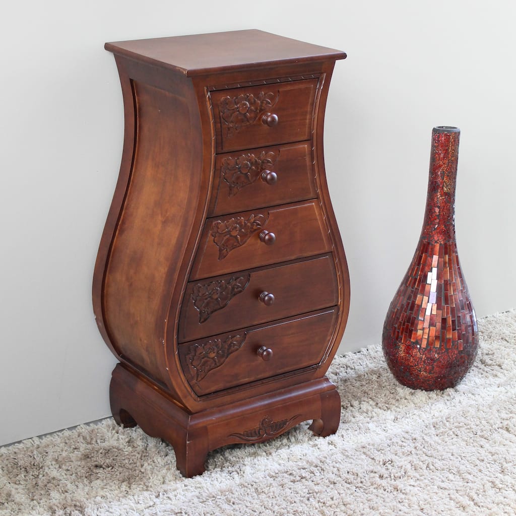 Windsor Hand-carved 5-drawer Bombay Dresser