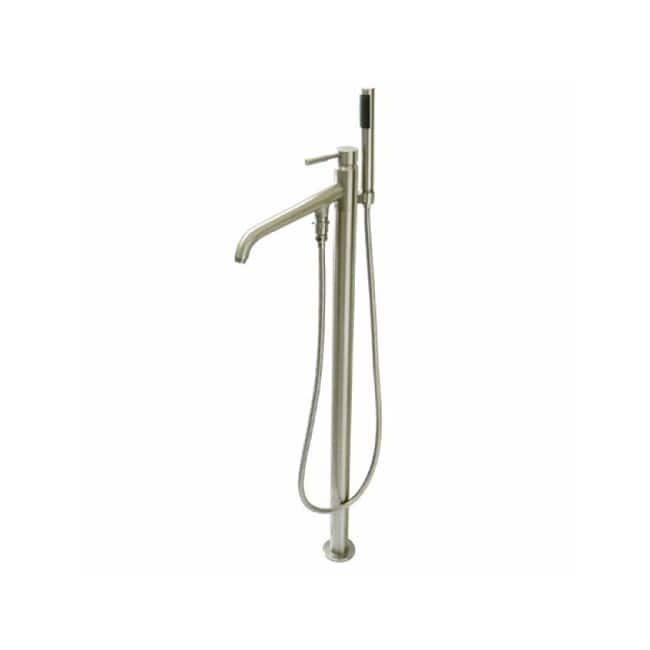 Kingston Brass Freestanding Brushed Nickel Floor-mount Bathtub Filler with Handshower