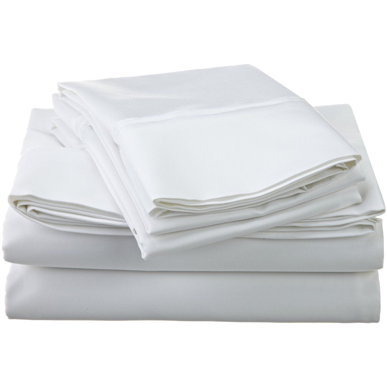 None Egyptian Cotton 1200 Thread Count Solid Oversized Sheet Set White Size King