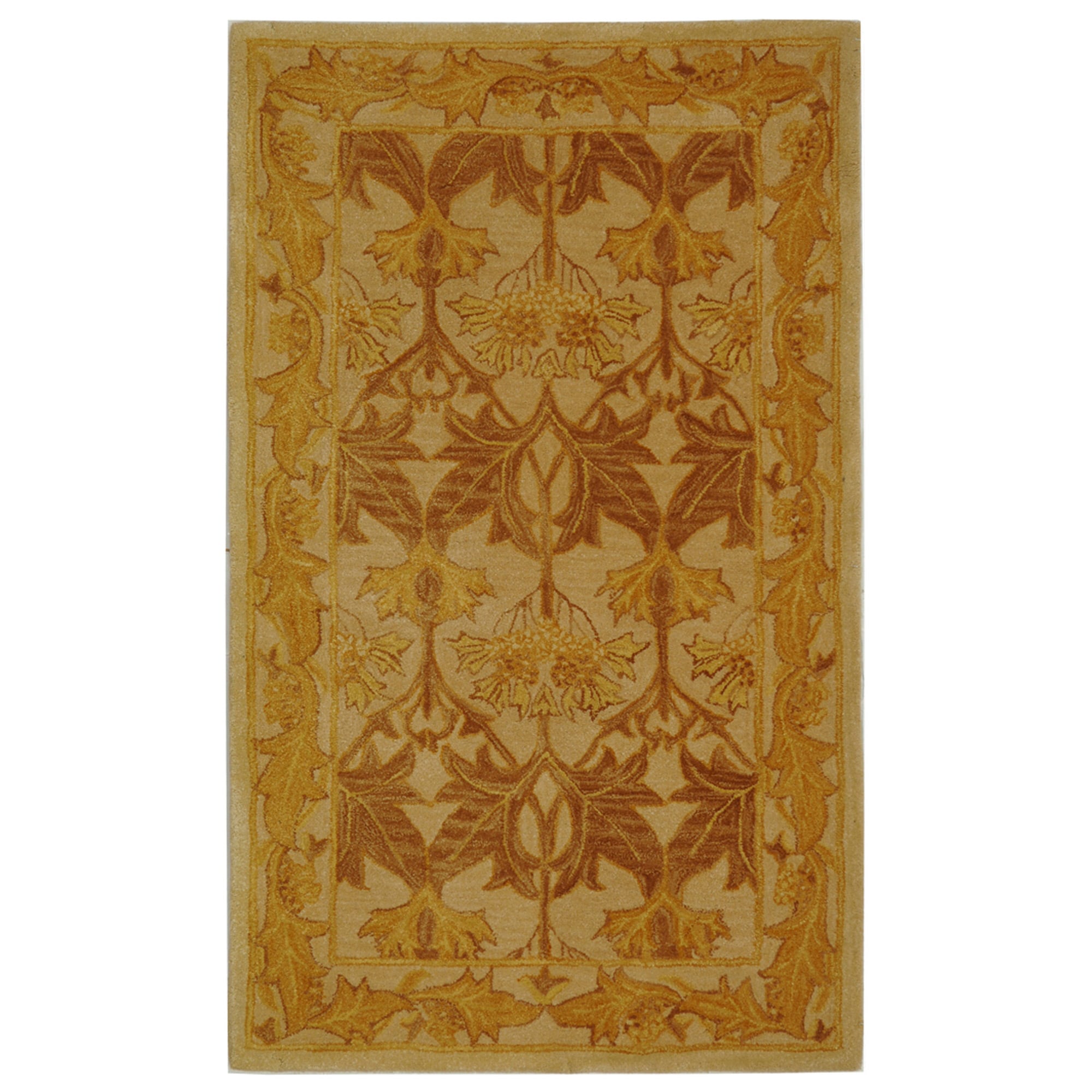 Handmade Nomadic Ivory/ Gold Wool Rug (3 X 5) (IvoryPattern OrientalMeasures 0.625 inch thickTip We recommend the use of a non skid pad to keep the rug in place on smooth surfaces.All rug sizes are approximate. Due to the difference of monitor colors, s