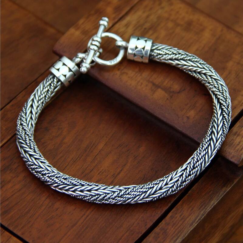 NOVICA Handmade Unity Sterling Silver Bracelet (Indonesia)