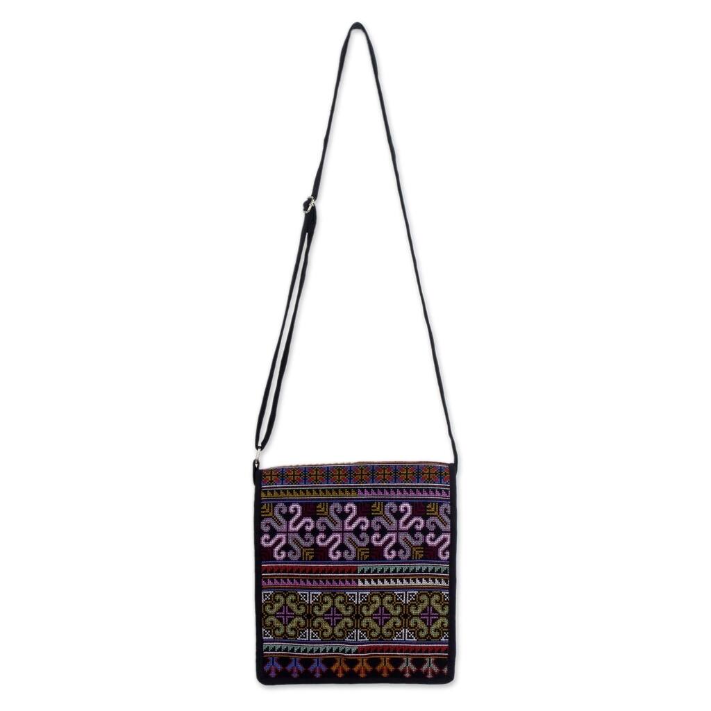 Handmade Hmong Pride Hill Tribe Style Cross Body Messenger Bag (Thailand)