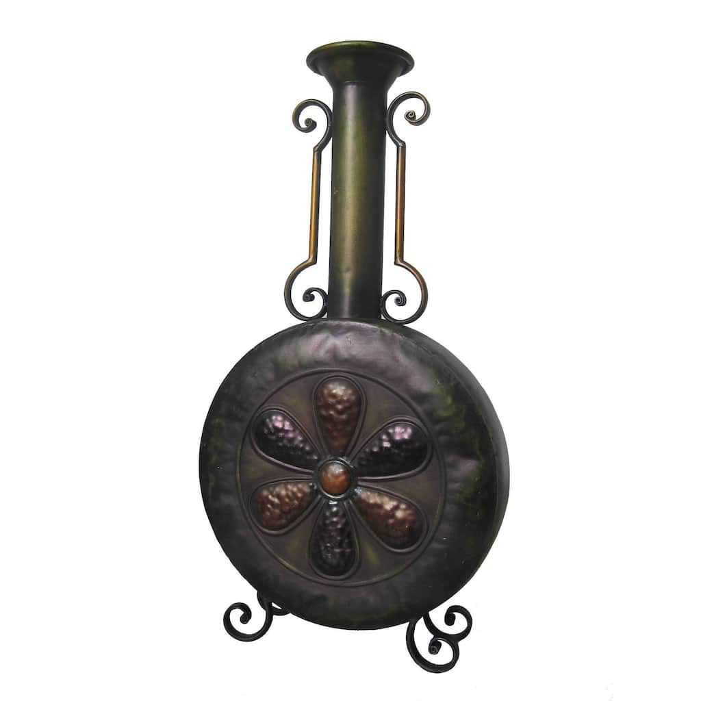 International Caravan Handmade Metal Tall Chimney Vase