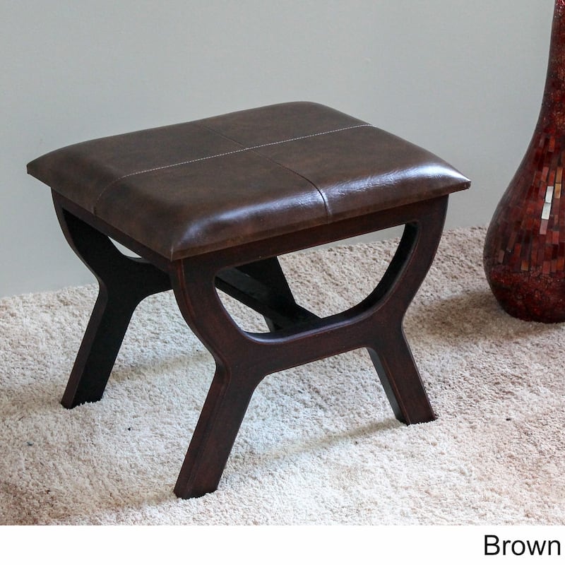 International Caravan Carmel Rectangular Vanity Stool - Brown