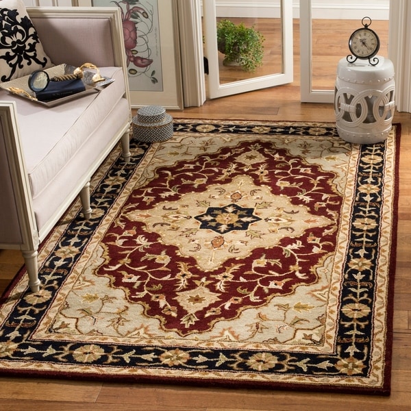 Safavieh Handmade Heritage Traditional Tabriz Red/ Black Wool Rug - 8'3 x 11'
