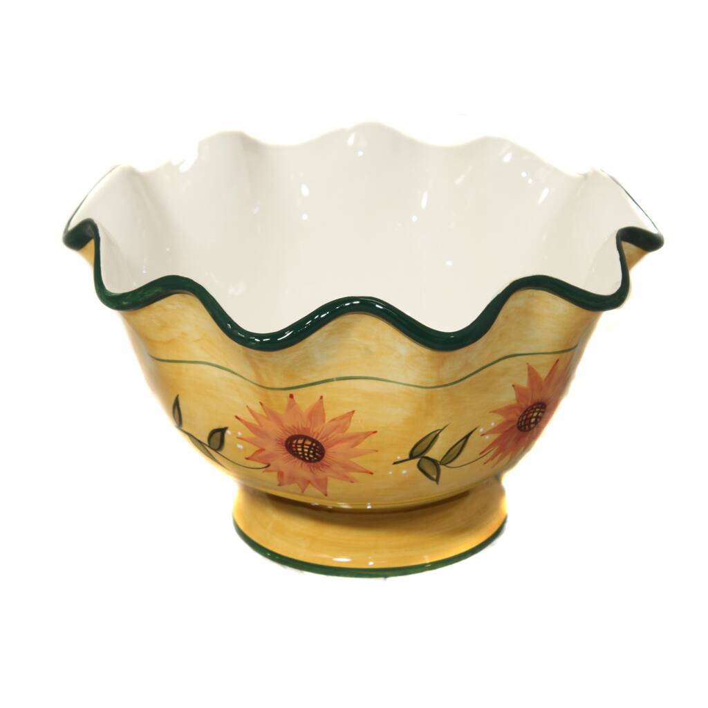 Sunflower Garden Hand-painted Fruit Bowl