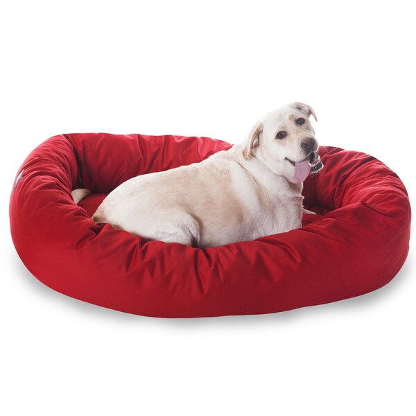 large red dog bed