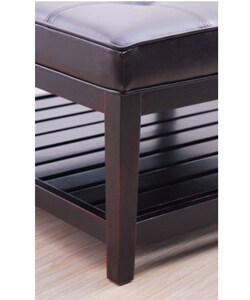 Hudson Dark Brown Leather Ottoman Free Shipping On Orders Thumbnail Hudson Dark Brown Leather Ottoman