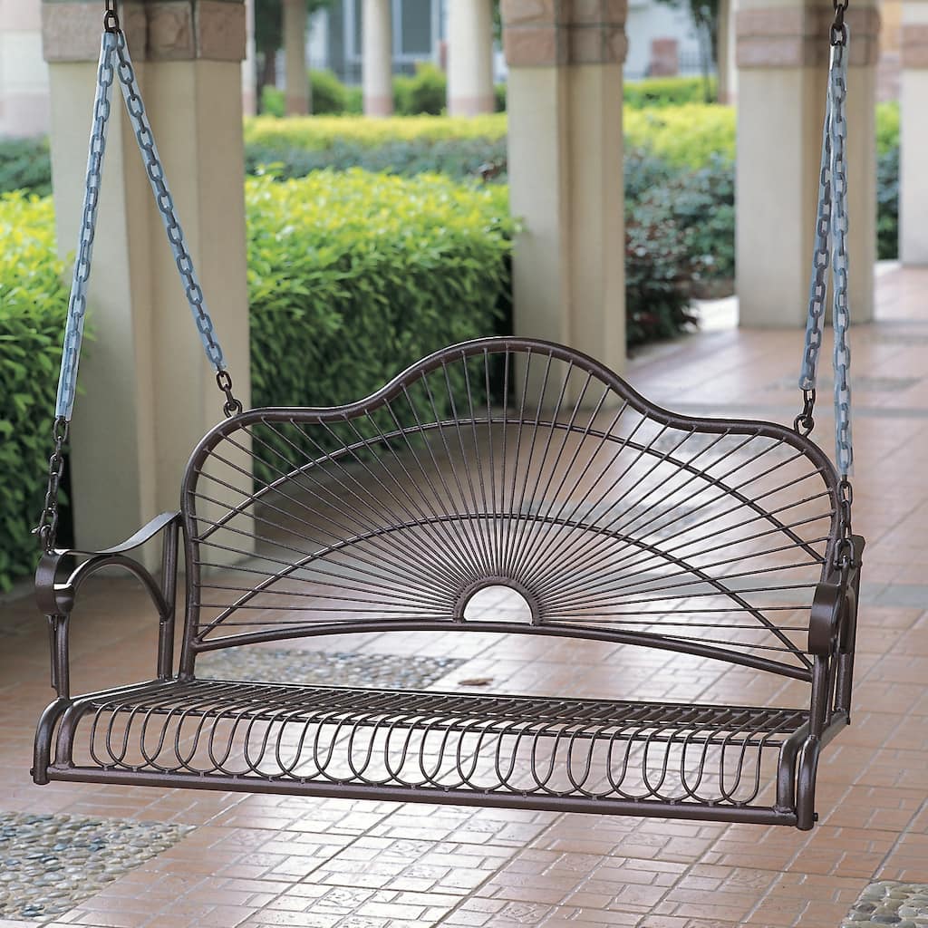 International Caravan Sun Ray Iron Porch Swing