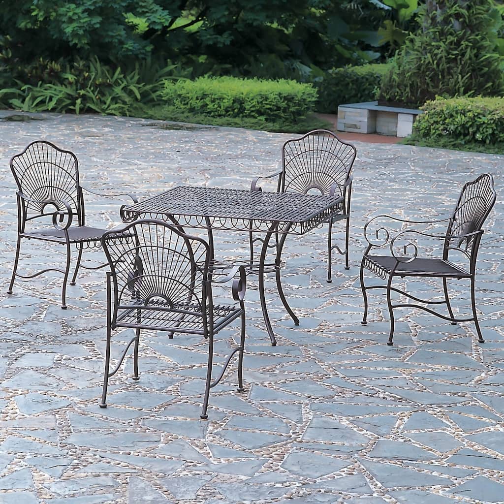 International Caravan Sun Ray 5-piece Iron Patio Set