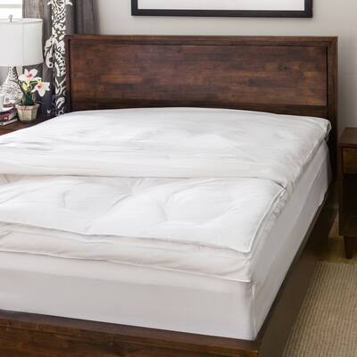 Luxury Natural Down on Top Featherbed with Cotton Cover Set