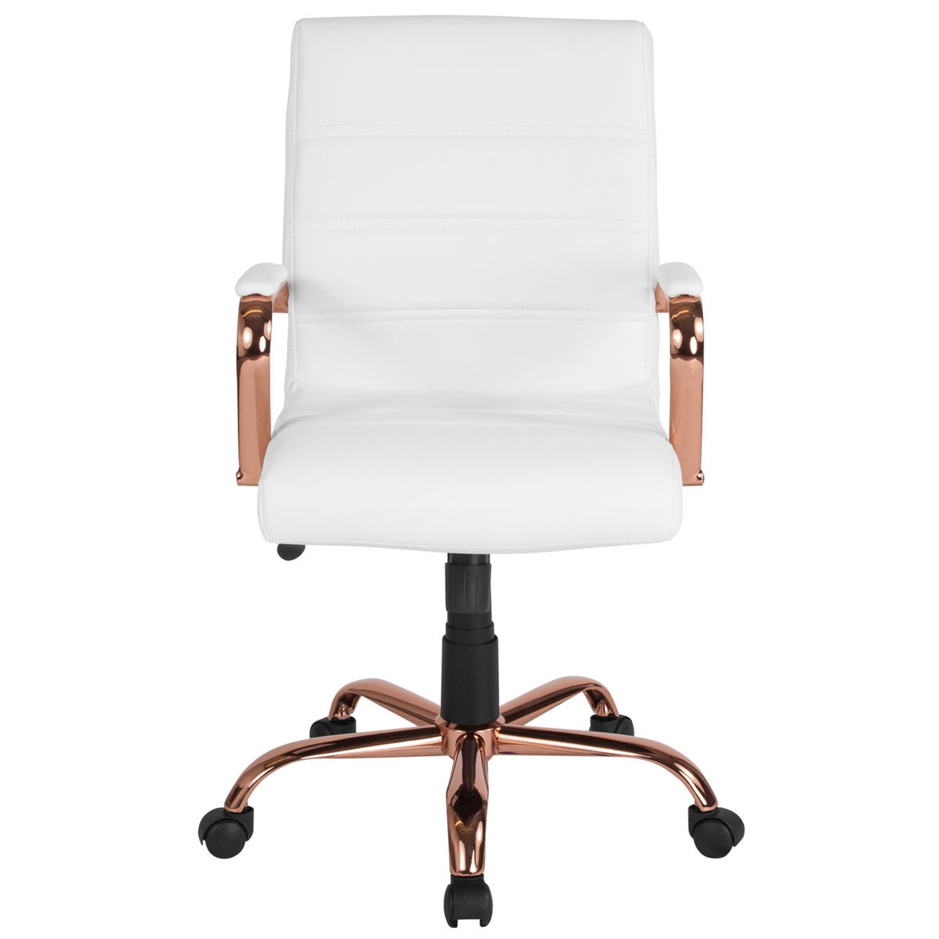 Executive White Leather Adjule Swivel Office Chair With Executive White Leather Adjule