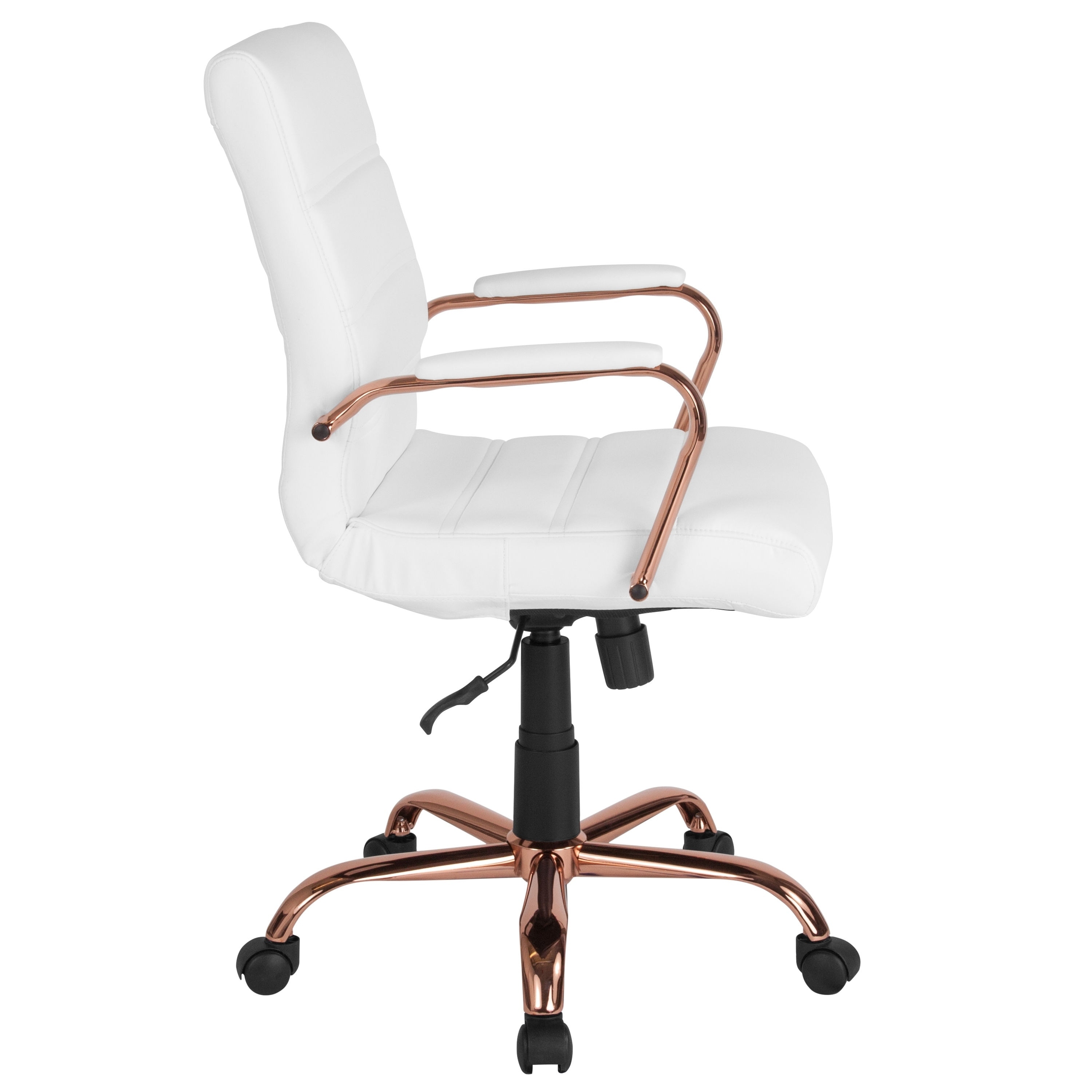 Shop Executive White Leather Adjustable Swivel Office Chair With