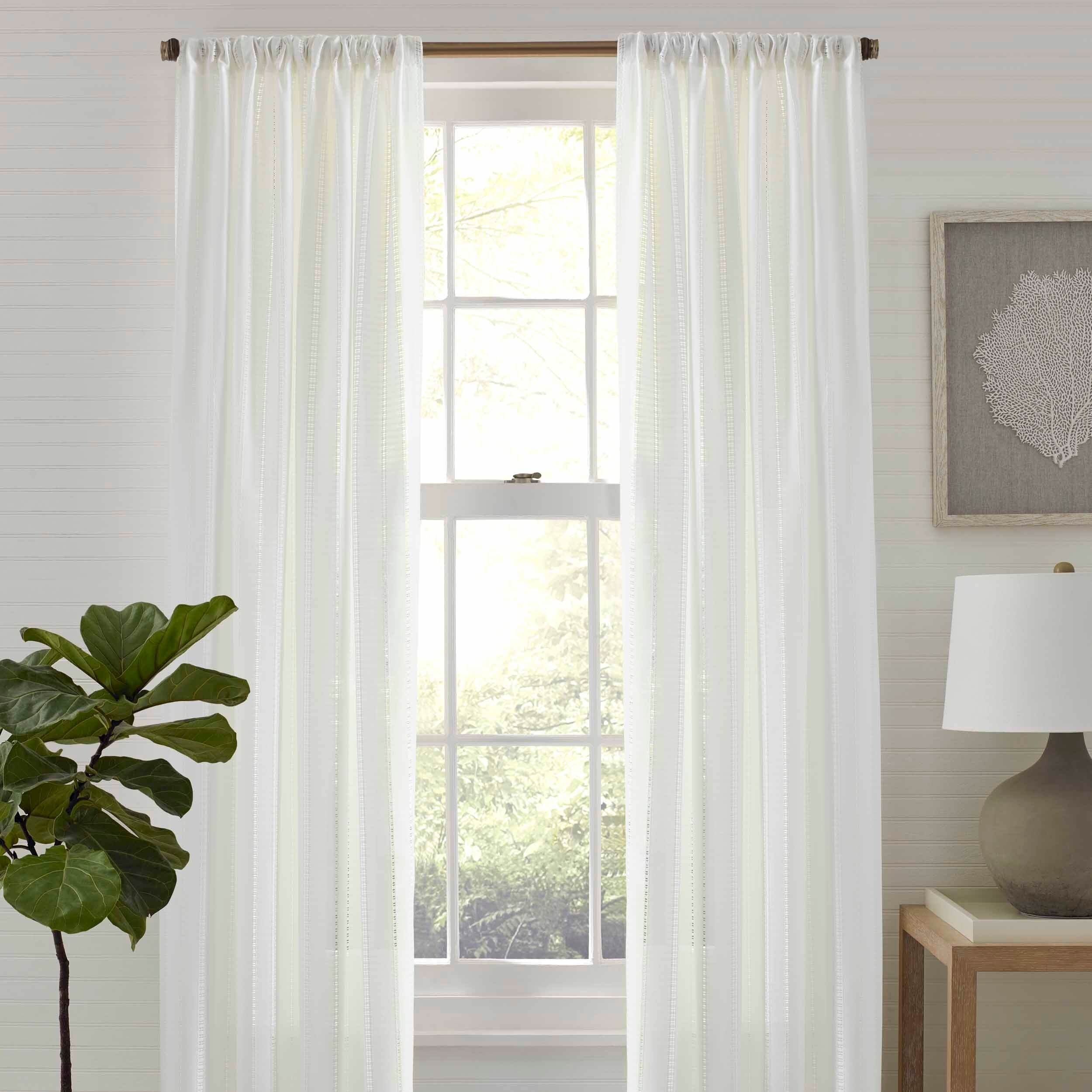 Shop Tommy Bahama Island Eyelet White Pole Top Panel Pair 72x84