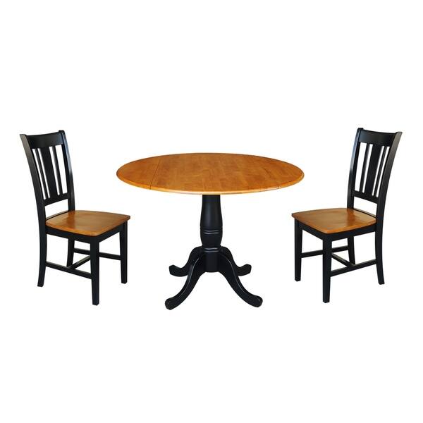 Shop 42 Round Top Pedestal Table With 2 Chairs Black