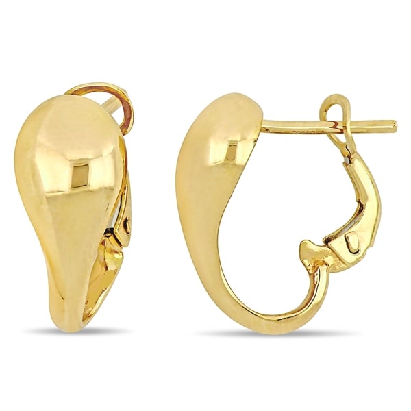 Miadora 18k Yellow Gold Abstract Heart Inspired Cuff Hoop Earrings. Opens flyout.