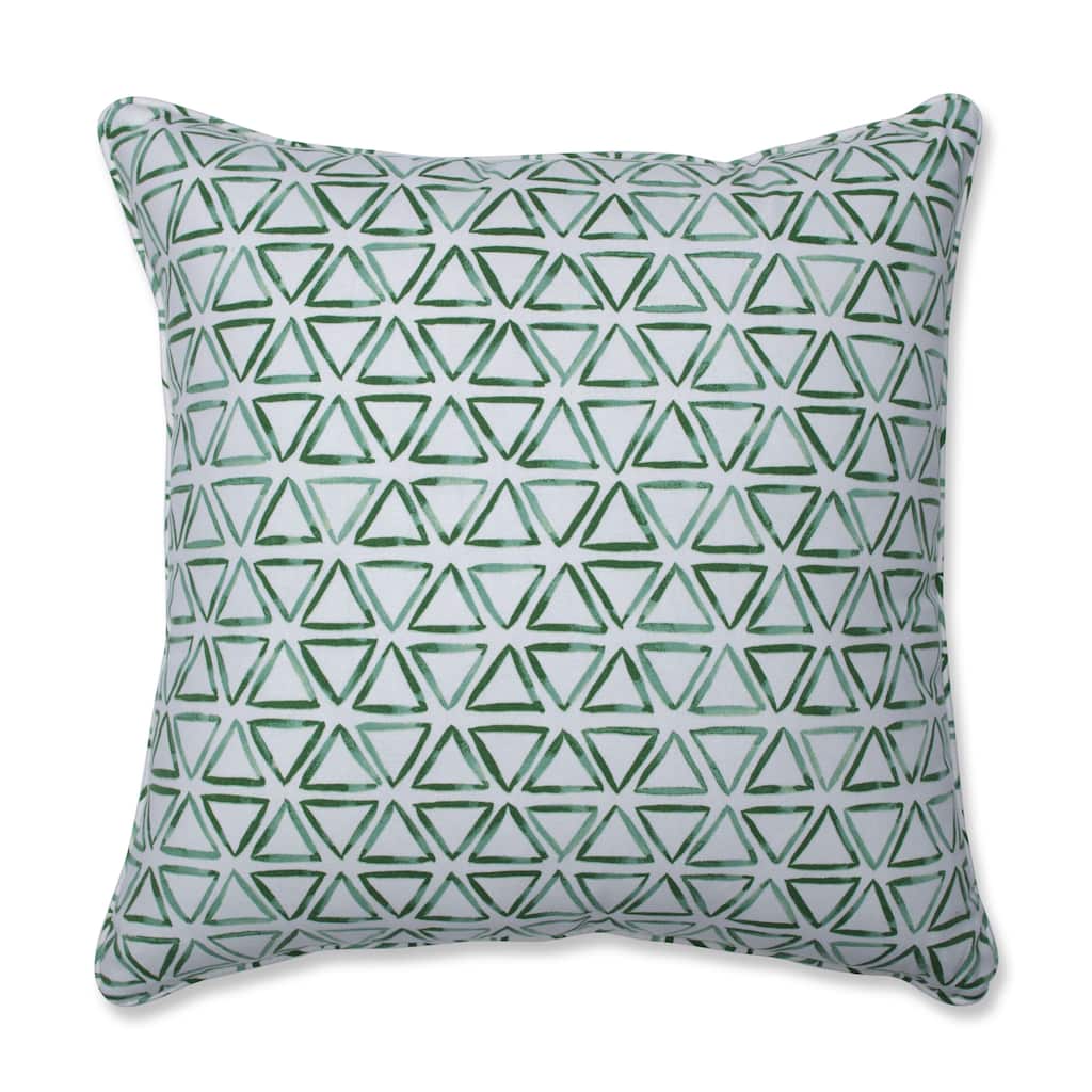 Painted Triangles Verte Throw Pillow