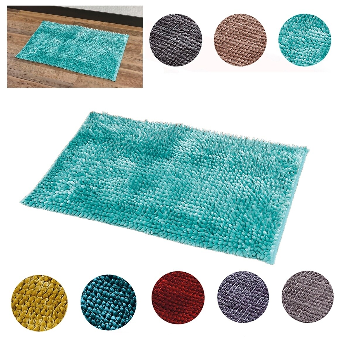 turquoise bath mat