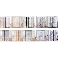 GTU Furniture 3 & 4 Panels Japanese Oriental Room Divider Hardwood Shoji Screen Privacy Wall
