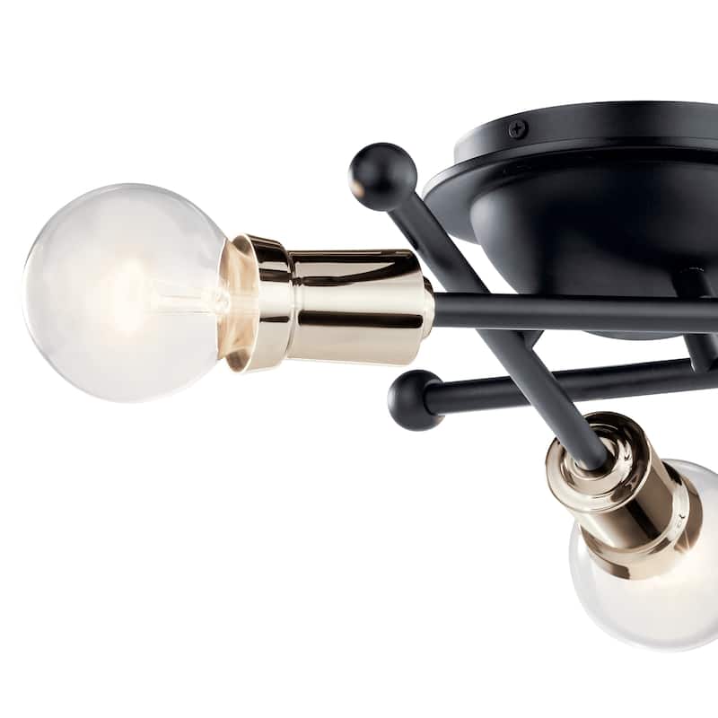 Kichler Lighting Armstrong 3-light Black Flush-Mount Light