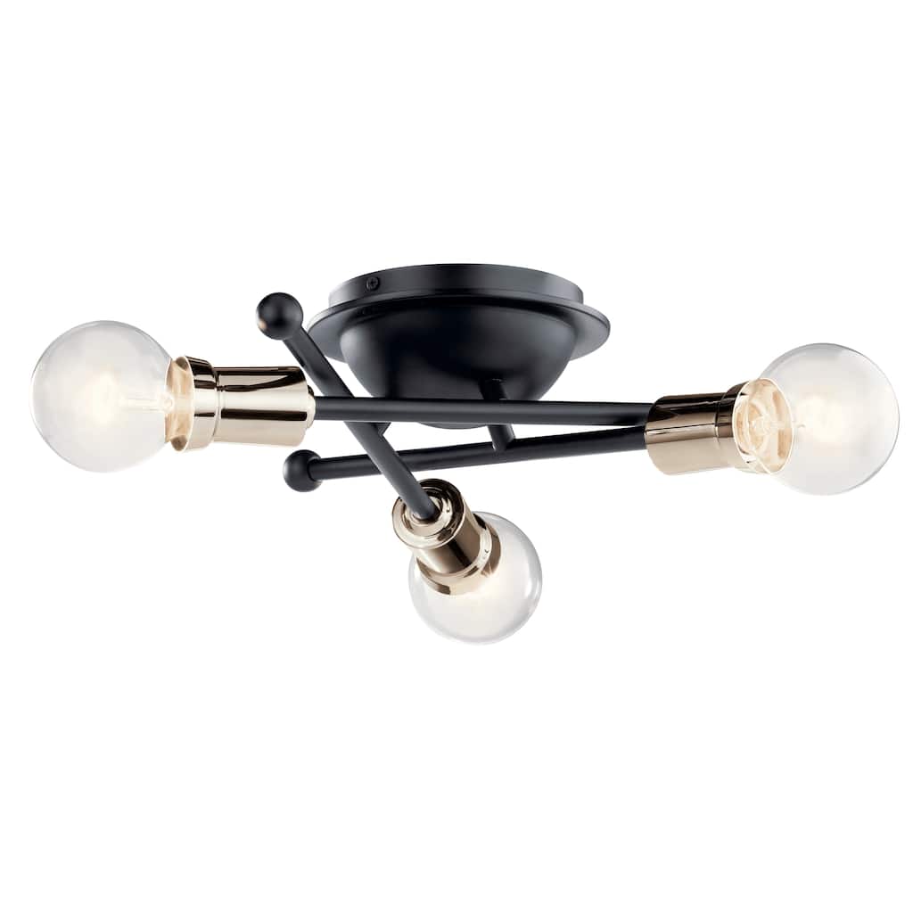 Kichler Lighting Armstrong 3-light Black Flush-Mount Light