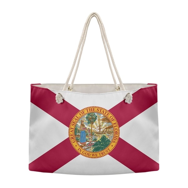 Katelyn Smith Florida Flag Weekender Tote With Rope Handle Katelyn Smith Florida Flag Weekender Tote With Rope Handle