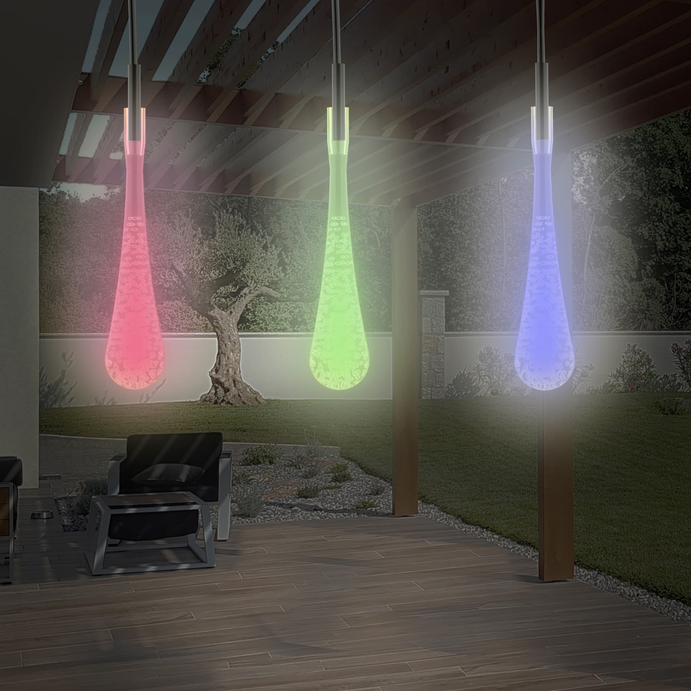 Tear Drop Outdoor Led String Lights Set Of 2 30 Bulb Solar 8 Modes Rechargeable Battery By Pure Garden Tear Drop Outdoor Led String Lights Set Of 2 30 Bulb Solar 8 Modes Rechargeable Battery By Pure Garden