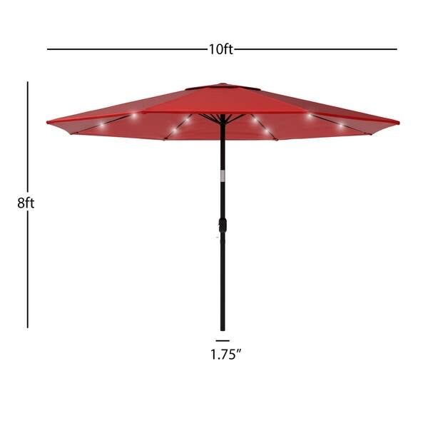 Shop Havenside Home Boynton 10 Foot Patio Umbrella With Solar Powered Led Lights In Tan As Is Item Overstock 29483493