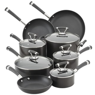 Circulon Contempo Hard-Anodized 13-Piece Nonstick Cookware Set, Black ...