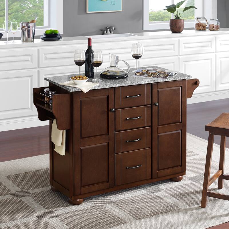 Crosley Eleanor Solid Granite Top Kitchen Island - 51.5 "W x 18 "D x 35.25 "H