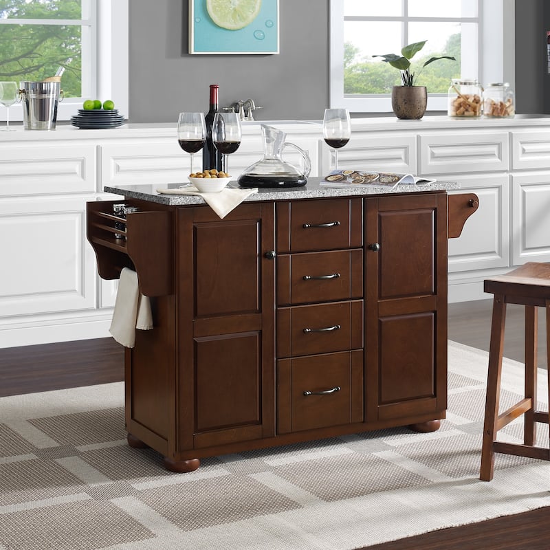 Crosley Eleanor Solid Granite Top Kitchen Island - 51.5 "W x 18 "D x 35.25 "H