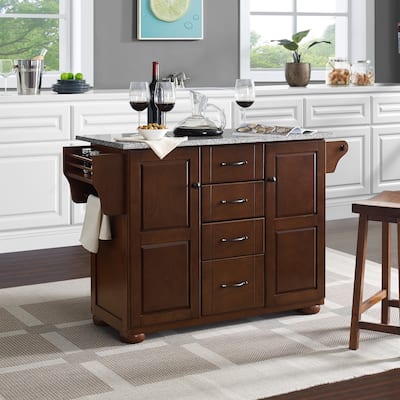 Crosley Eleanor Solid Granite Top Kitchen Island - 51.5 "W x 18 "D x 35.25 "H