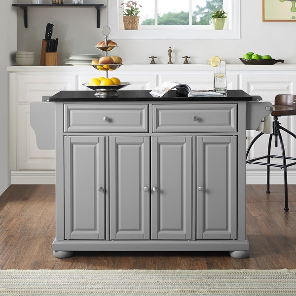 Shop Alexandria Black Granite Top Kitchen Island In ...
