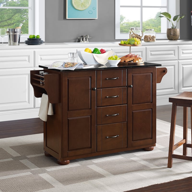 Crosley Eleanor Brown Wood/ Stainless Steel Top Kitchen Island - 18"d x 51.5"w x 35.25"h