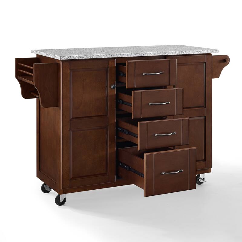 Crosley Eleanor Solid Granite Top Kitchen Cart - 18"d x 51.5"w x 36.25"h