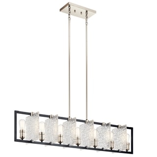Hewitt Steel 6 light White Shade Chandelier Hewitt Steel 6 light White Shade Chandelier