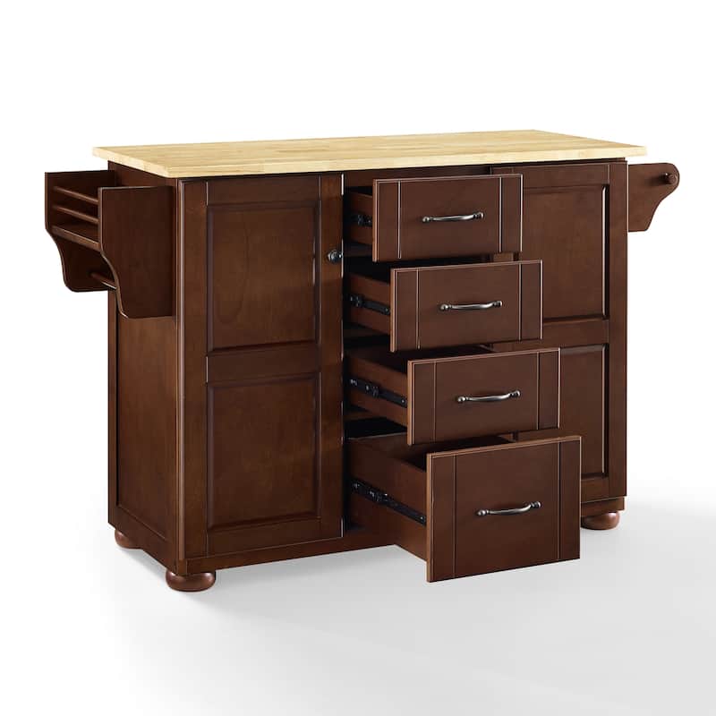 Crosley Eleanor Natural Wood Top Kitchen Island - 18"d x 51.5"w x 35.25"h