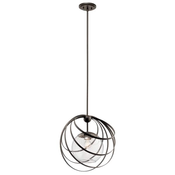 slide 4 of 4, Kichler Kerti 1-light Olde Bronze Pendant Medium