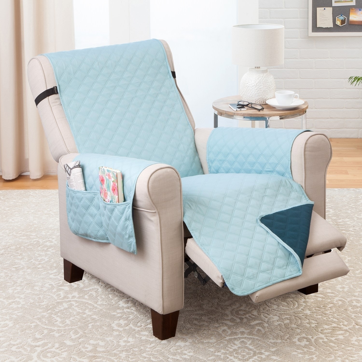 teal recliner slipcover