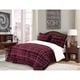 preview thumbnail 4 of 5, Elegant Comfort 3-Piece Plaid Pattern Sherpa-Backing Reversible Comforter Set