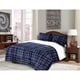 preview thumbnail 7 of 5, Elegant Comfort 3-Piece Plaid Pattern Sherpa-Backing Reversible Comforter Set