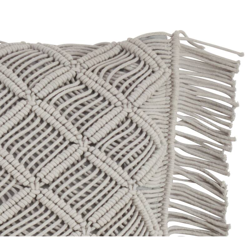 Down Filled Macramé Throw Pillow