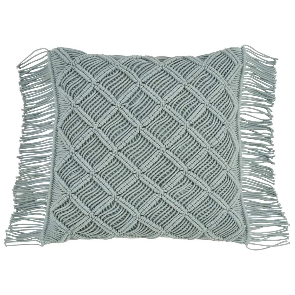 Down Filled Macramé Throw Pillow